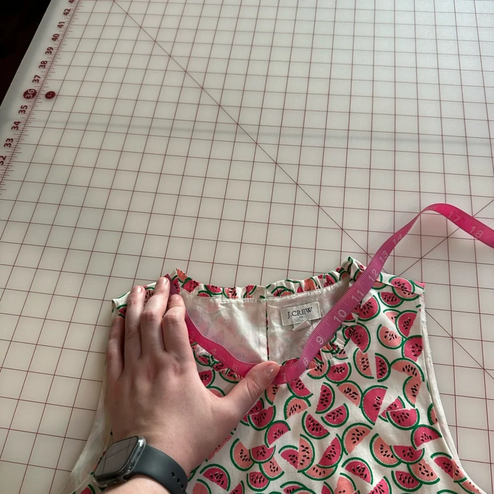 J.Crew size 4 white and pink watermelon summer pattern flowy dress